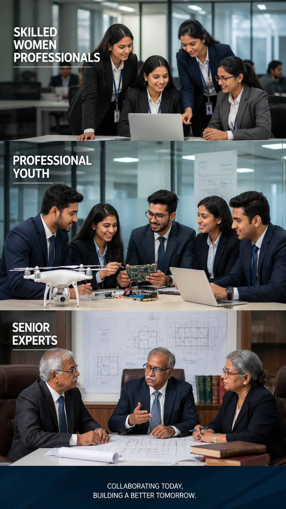 Diverse professionals collaborating